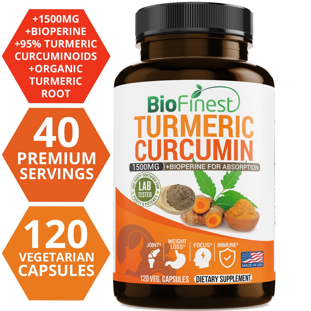 Turmeric Curcumin Capsule - Biofinest Куркумин 1500 мг, 95% куркумин