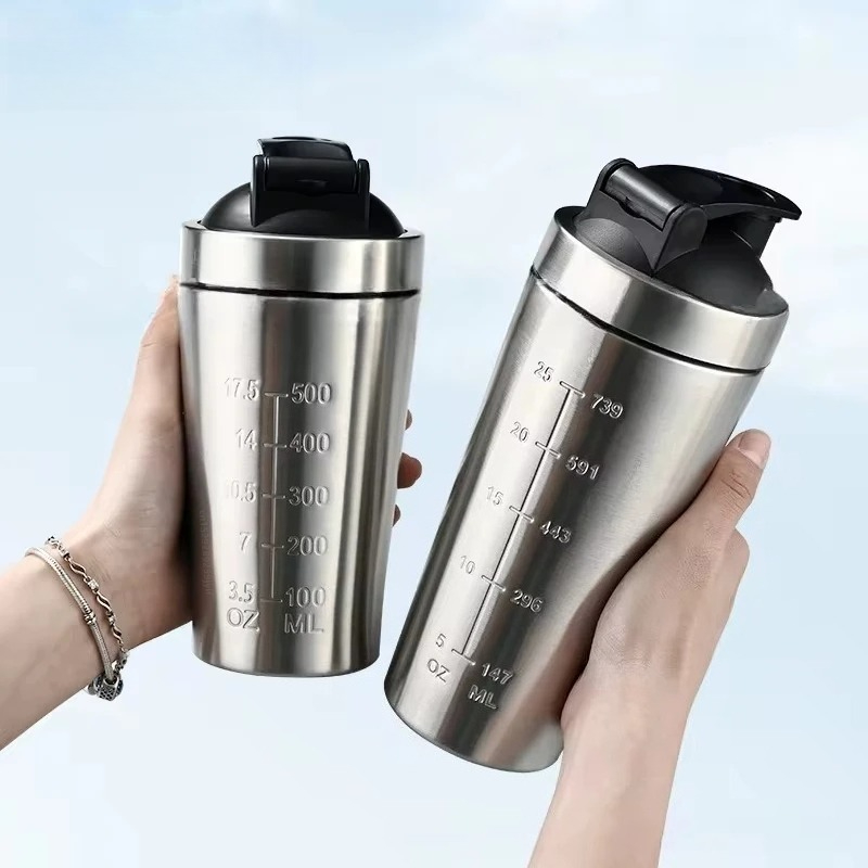 Protein Shaker Bottle - 1 шт. Бутылка-шейкер из нержавеющей стали