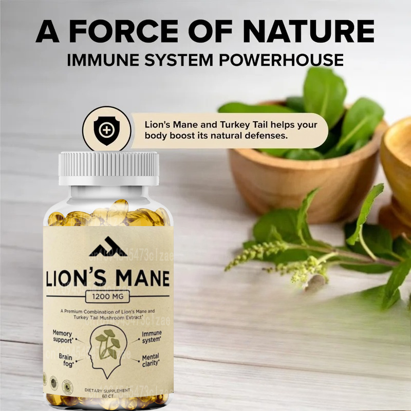 Lion Mane Mushroom - Капсулы с добавлением львиной гривы с