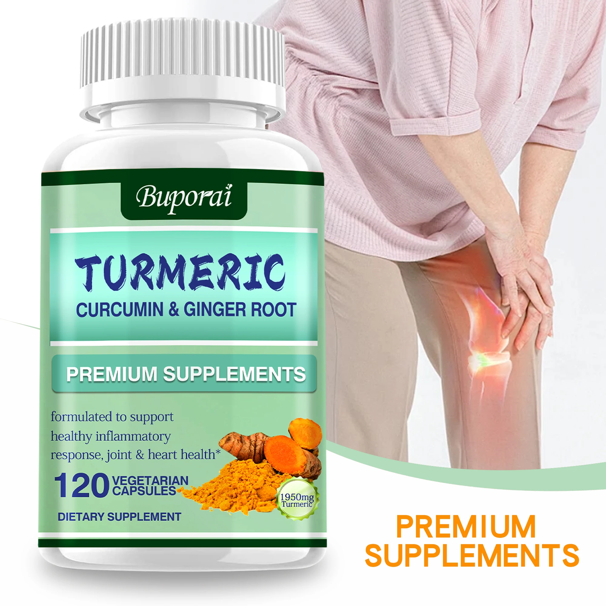 Turmeric Curcumin Capsule - Куркума + корень имбиря — способствующее