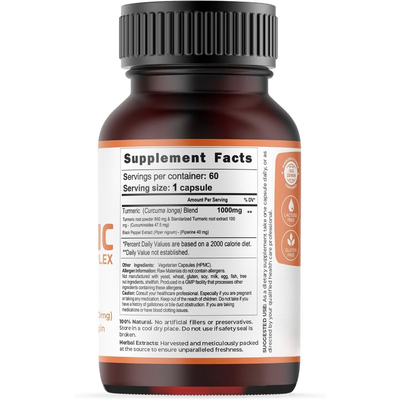 Капсулы с куркумой 1000 мг, со – обзор и цена Turmeric Curcumin Capsule