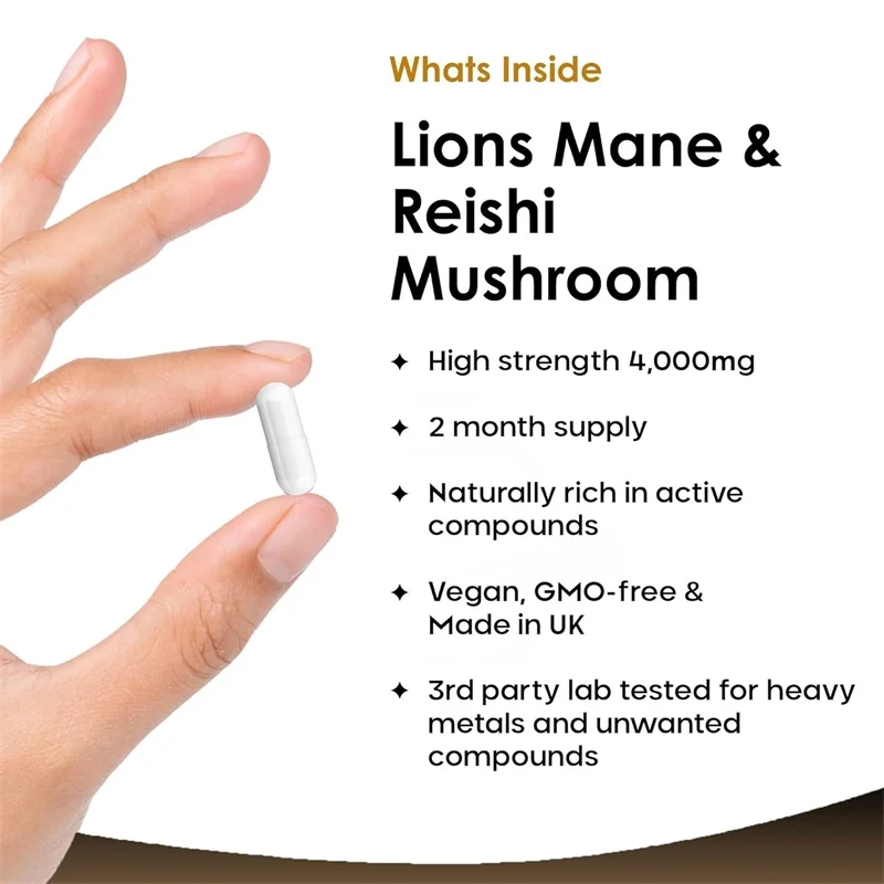 Гриб Lions Mane & Reishi 4000  – обзор и цена Lion Mane Mushroom